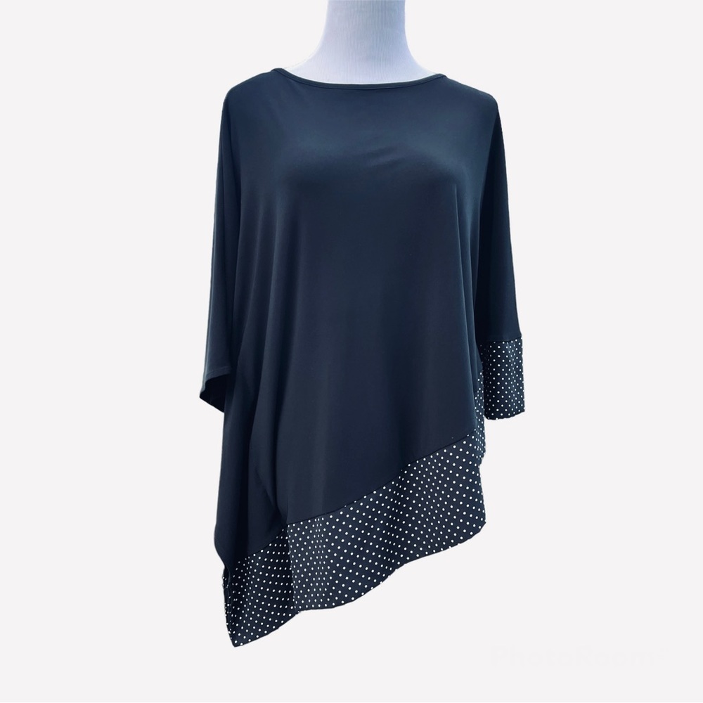 Joseph Ribkoff Black White Asymmetric Top Blouse S / M